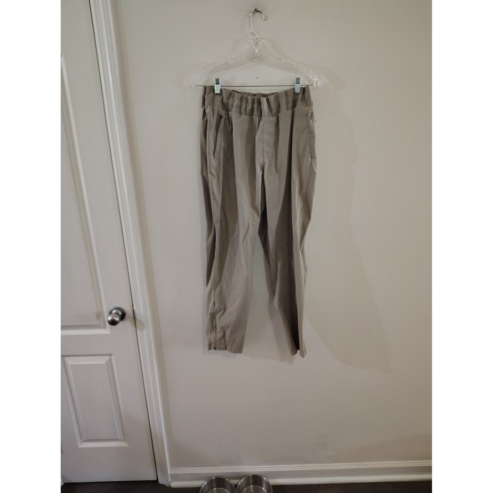 Modern Ambition Delightfully Technical Khaki Tan Jogger Pants Womens XL Zipper